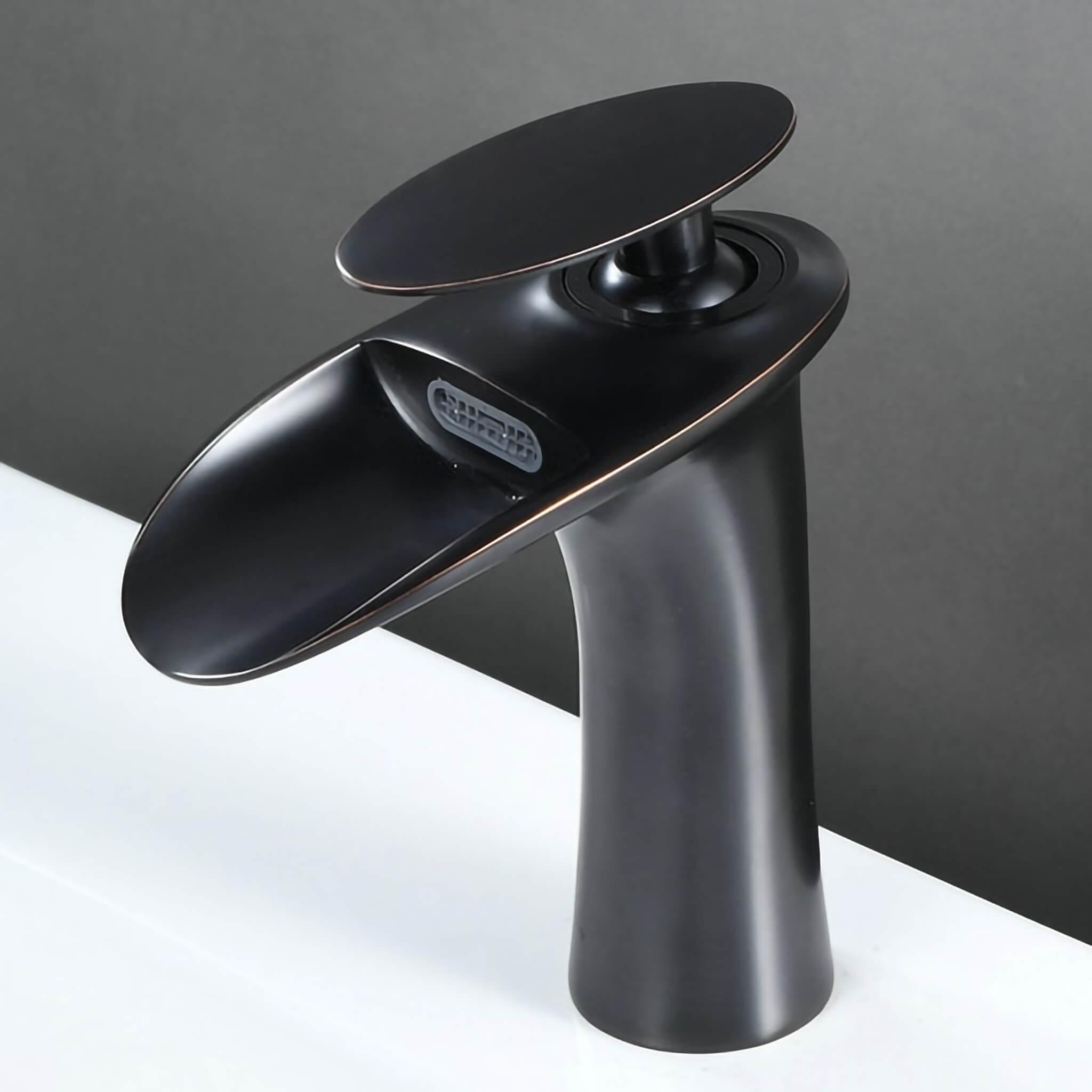 Bathroom Sink Faucet - Dunkel Bathroom Waterfall Faucet Single Hole Single handle - undefined - Signature Faucets