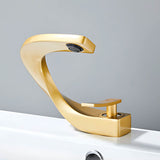 Colm-Unique-Design-Basin-Bathroom-Sink-Faucet-Single-Handle-Single-Hole-Brushed-Gold-Signature Faucets #color_brushed gold
