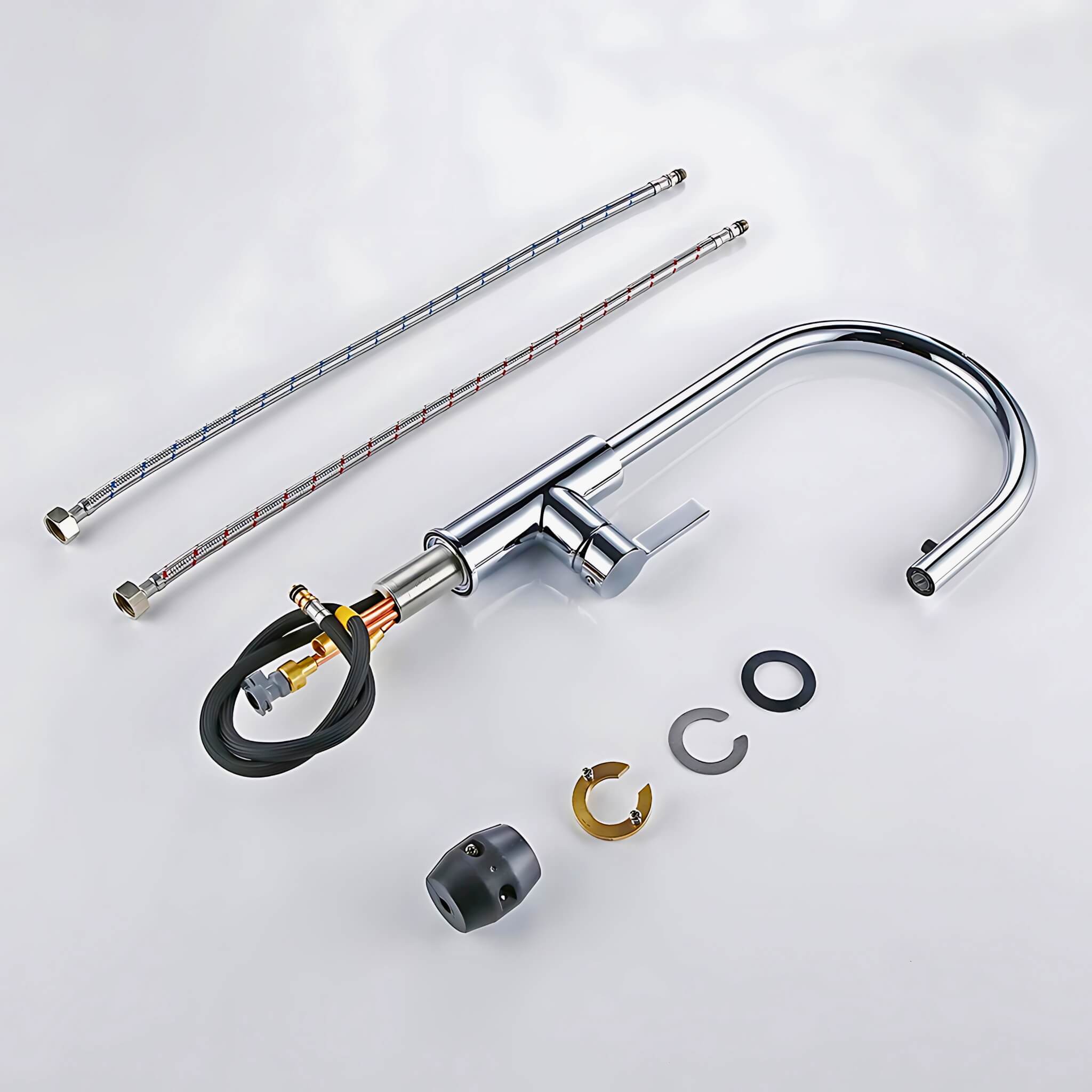 Kitchen-Faucet-Discreeto-Single-Hole-Kitchen-Faucet-With-Pull-Out-Spout-chrome-Signature-Faucets #color_chrome