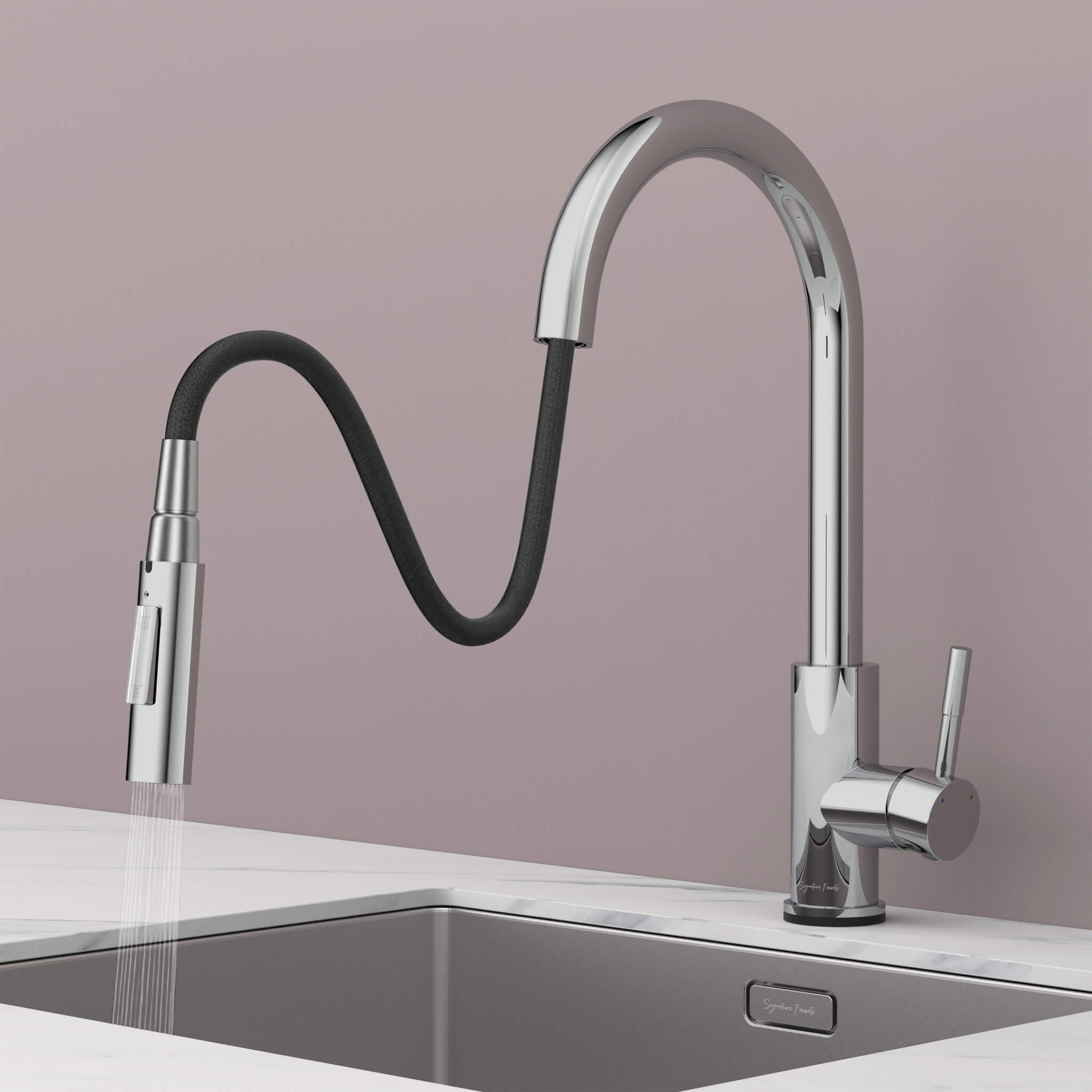 Stainless steel kitchen faucet - Imperium Touch Control Dual Function Pull Out sprayer Spout Kitchen Faucet - Chrome - Signature Faucets #color_chrome