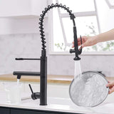 Kitchen Faucet - Klempner Professional Pull Down Spray Dual Handle Swivel Spout Kitchen Faucet - Matte Black - Signature Faucets