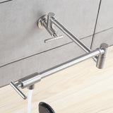 Kitchen Faucet - Gertner Pot Filler Faucet Wall Mount Double Joint Spout Swing Arm Single Hole Two Handle Kitchen Stove Faucet - undefined - Signature Faucets
