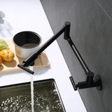 Kitchen Faucet - Gertner Pot Filler Faucet Wall Mount Double Joint Spout Swing Arm Single Hole Two Handle Kitchen Stove Faucet - undefined - Signature Faucets