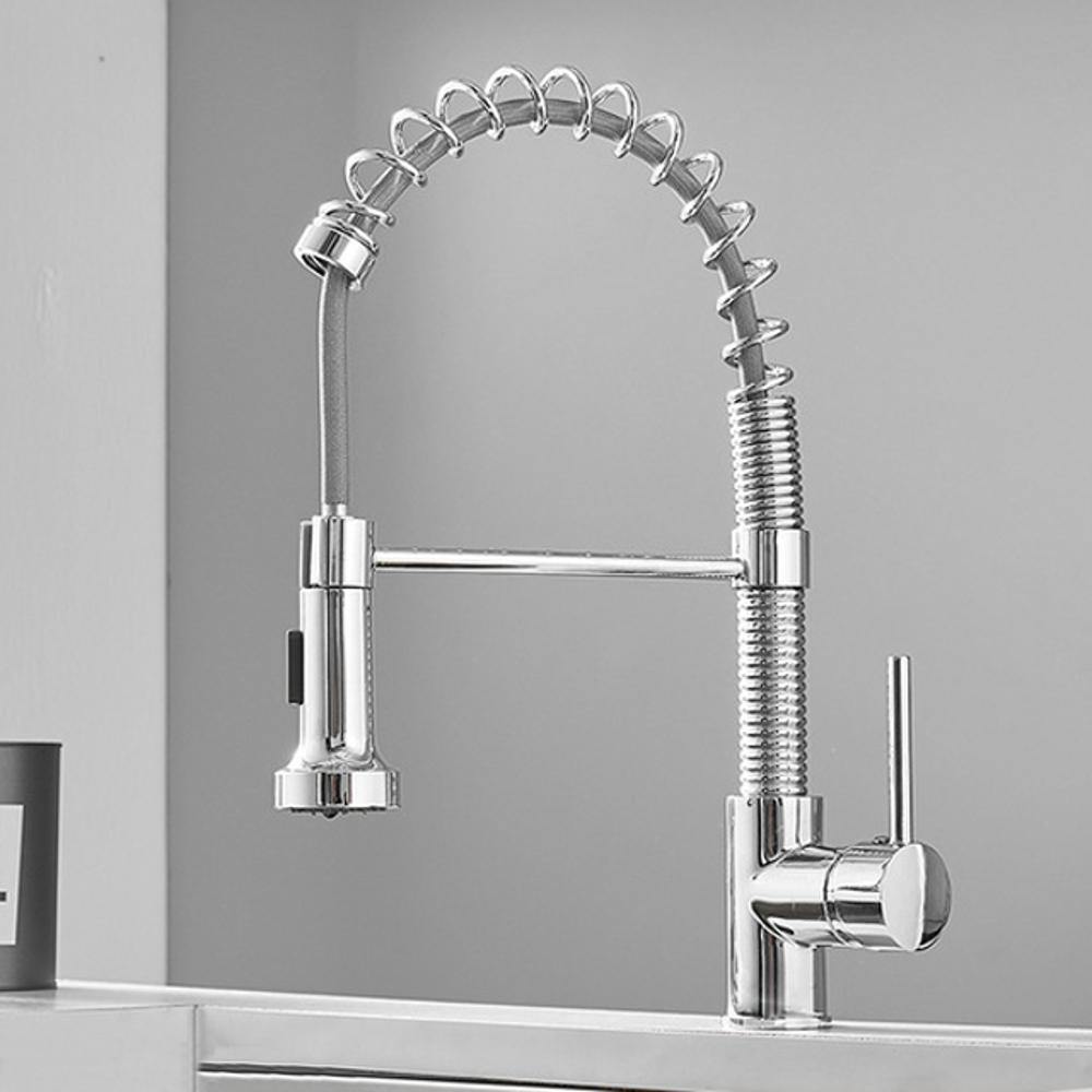 Kitchen Faucet - Spiro v2.0 Single-Hole Kitchen Faucet with Pull-Down Spring Spout - undefined - Signature Faucets #color_chrome