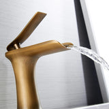 Bathroom Sink Faucet - Helfer Waterfall Basin Bathroom Sink Faucet Single handle - undefined - Signature Faucets