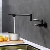 Kitchen Faucet - Gertner Pot Filler Faucet Wall Mount Double Joint Spout Swing Arm Single Hole Two Handle Kitchen Stove Faucet - undefined - Signature Faucets