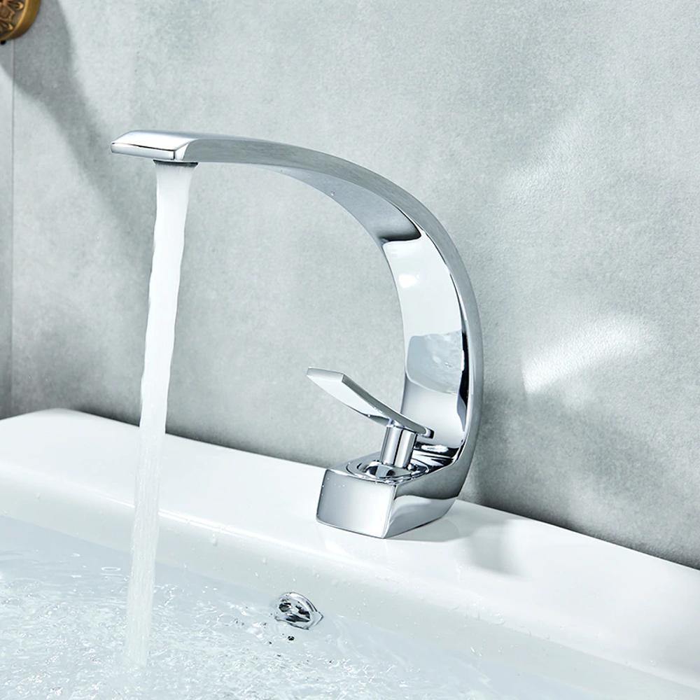Bathroom Sink Faucet - Kastel Basin Faucets Modern Bathroom Mixer Tap Single Handle Single Hole Crane - undefined - Signature Faucets