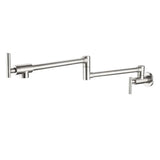 Kitchen Faucet - Gertner Pot Filler Faucet Wall Mount Double Joint Spout Swing Arm Single Hole Two Handle Kitchen Stove Faucet - undefined - Signature Faucets