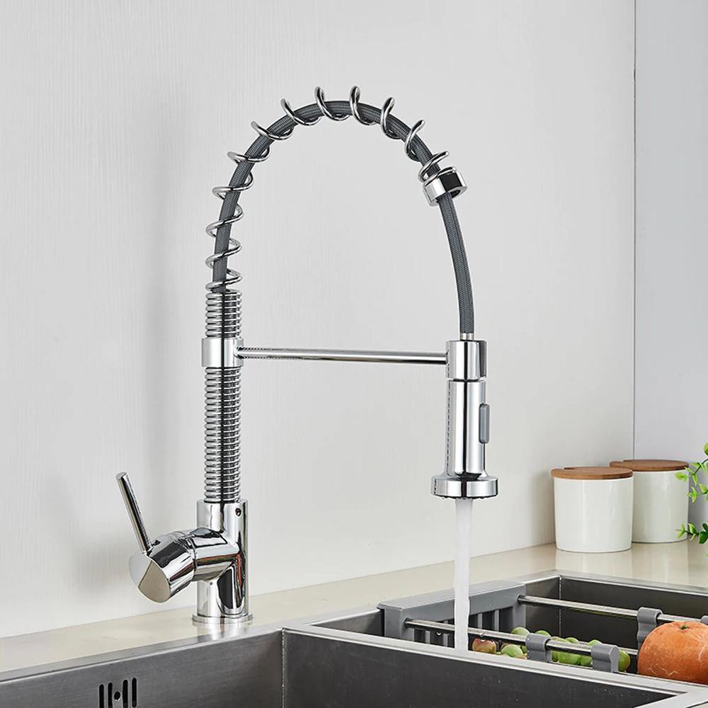 Kitchen Faucet - Spiro v2.0 Single-Hole Kitchen Faucet with Pull-Down Spring Spout - undefined - Signature Faucets #color_chrome