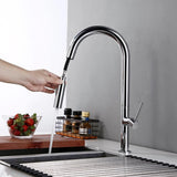 Kitchen Faucet - Laufer Single-Hole Kitchen Faucet With Pull Out Spring Spout - undefined - Signature Faucets