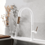 Kitchen Faucet - Laufer Single-Hole Kitchen Faucet With Pull Out Spring Spout - undefined - Signature Faucets