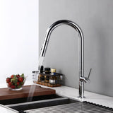 Kitchen Faucet - Laufer Single-Hole Kitchen Faucet With Pull Out Spring Spout - undefined - Signature Faucets