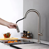 Kitchen Faucet - Laufer Single-Hole Kitchen Faucet With Pull Out Spring Spout - undefined - Signature Faucets