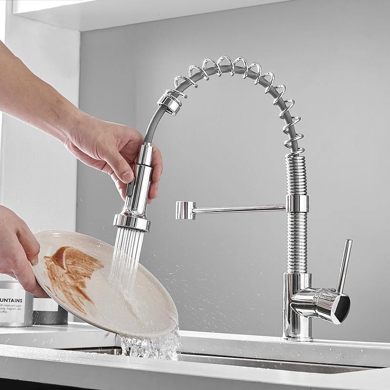 Kitchen Faucet - Spiro v2.0 Single-Hole Kitchen Faucet with Pull-Down Spring Spout - undefined - Signature Faucets #color_chrome