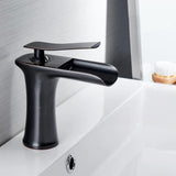 Bathroom Sink Faucet - Helfer Waterfall Basin Bathroom Sink Faucet Single handle - undefined - Signature Faucets