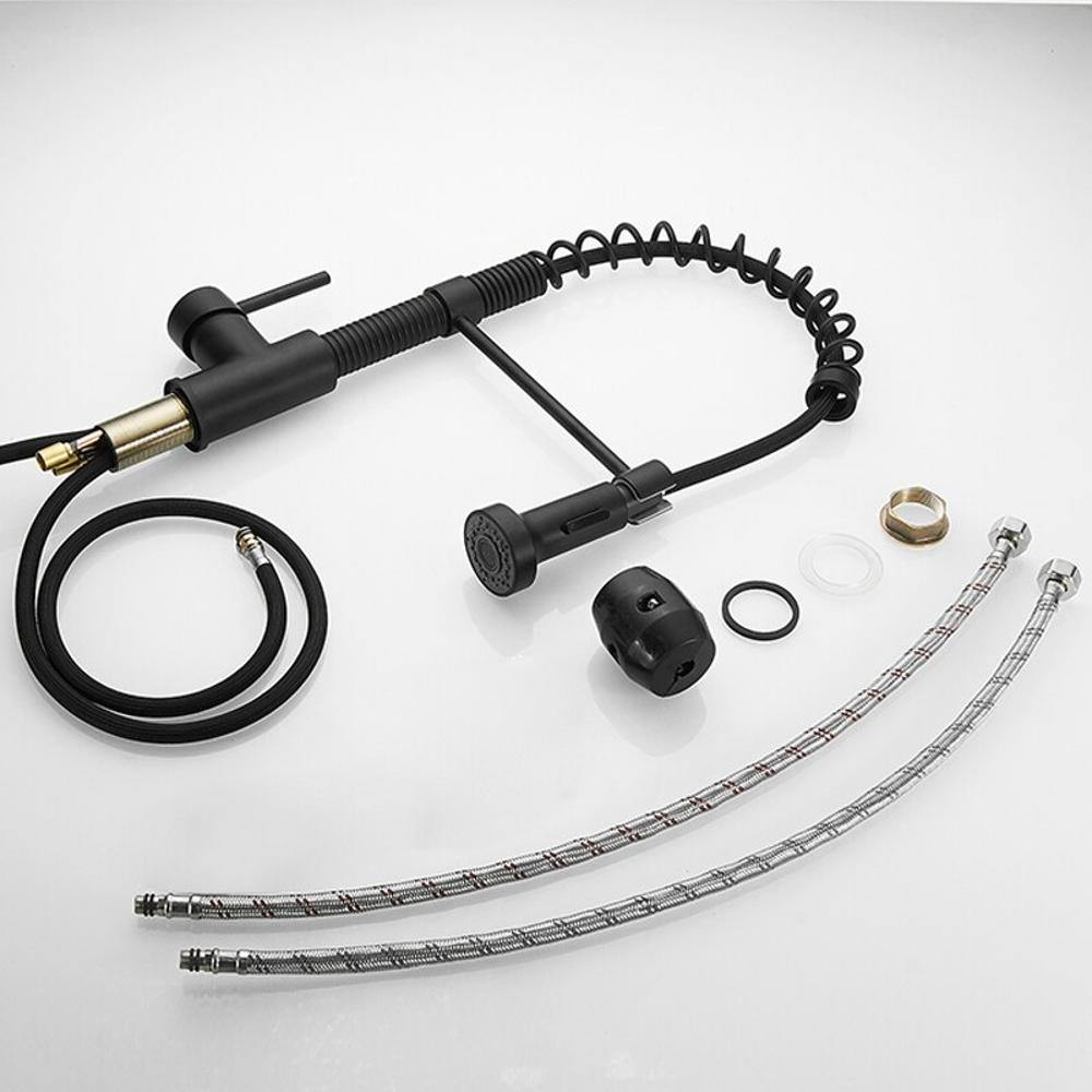 Kitchen Faucet - Spiro v2.0 Single-Hole Kitchen Faucet with Pull-Down Spring Spout - undefined - Signature Faucets #color_matte black