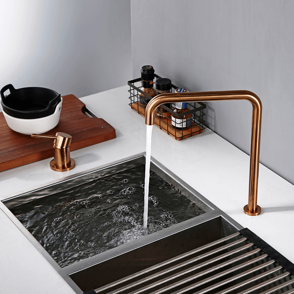 Kitchen Faucet - Dux 2-Hole Kitchen Faucet 360 Degree Swivel Spout - undefined - Signature Faucets