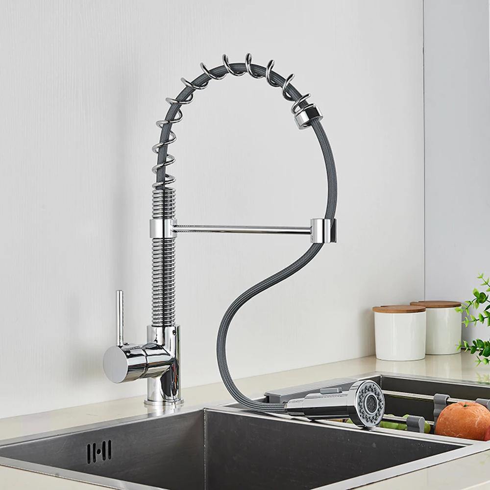 Kitchen Faucet - Spiro v2.0 Single-Hole Kitchen Faucet with Pull-Down Spring Spout - undefined - Signature Faucets #color_chrome