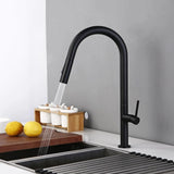 Kitchen Faucet - Laufer Single-Hole Kitchen Faucet With Pull Out Spring Spout - undefined - Signature Faucets