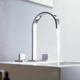 Bathroom Sink Faucet - Freyer Contemporary Solid Brass Deck Mounted Square Bathroom Faucet 3 Hole Double Handle - undefined - Signature Faucets