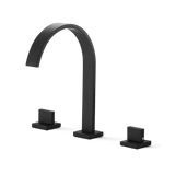 Bathroom Sink Faucet - Freyer Contemporary Solid Brass Deck Mounted Square Bathroom Faucet 3 Hole Double Handle - undefined - Signature Faucets