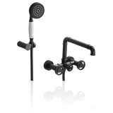 Bathtub Filler Faucet - Imdorf Industrial Style Bathtub Filler Faucet Wall Mounted with Hand Shower Solid Brass - undefined - Signature Faucets