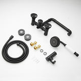 Bathtub Filler Faucet - Imdorf Industrial Style Bathtub Filler Faucet Wall Mounted with Hand Shower Solid Brass - undefined - Signature Faucets