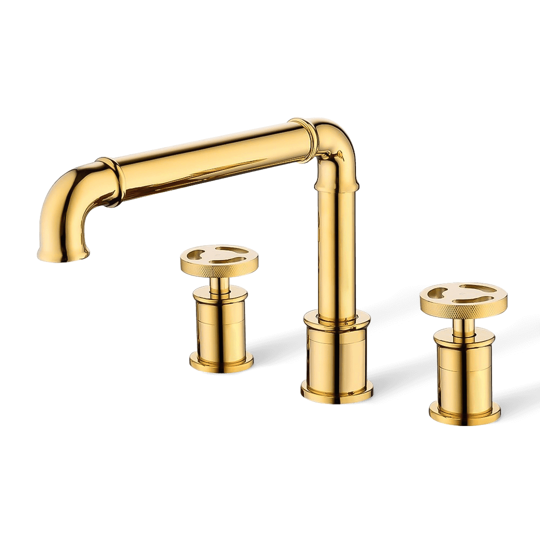 Bathroom Sink Faucet - Imdorf Bathroom Faucet Industrial Style 3 Hole Double Handle - undefined - Signature Faucets
