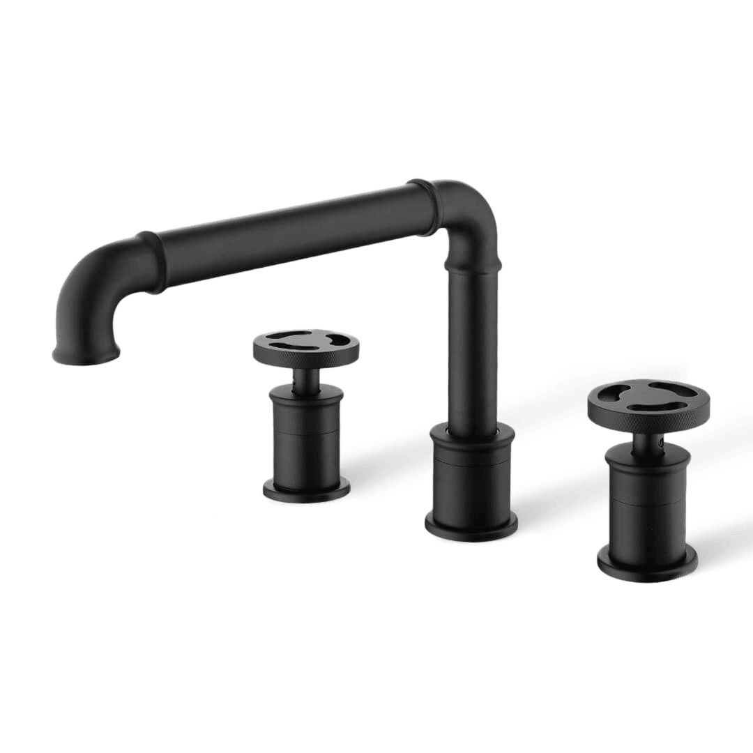 Bathroom Sink Faucet - Imdorf Bathroom Faucet Industrial Style 3 Hole Double Handle - undefined - Signature Faucets