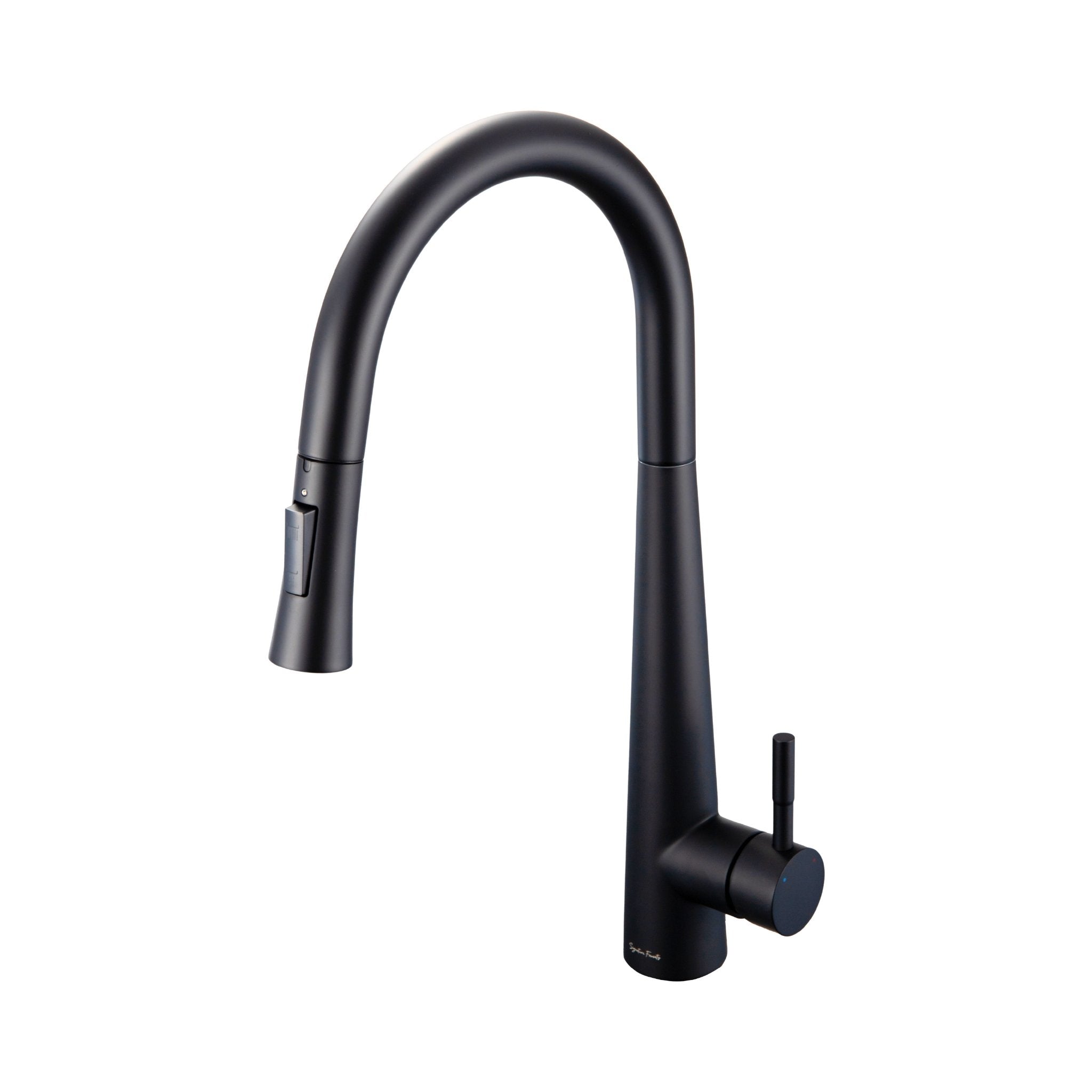 Matte black touch kitchen faucet with pull-down sprayer on white background #color_matte black