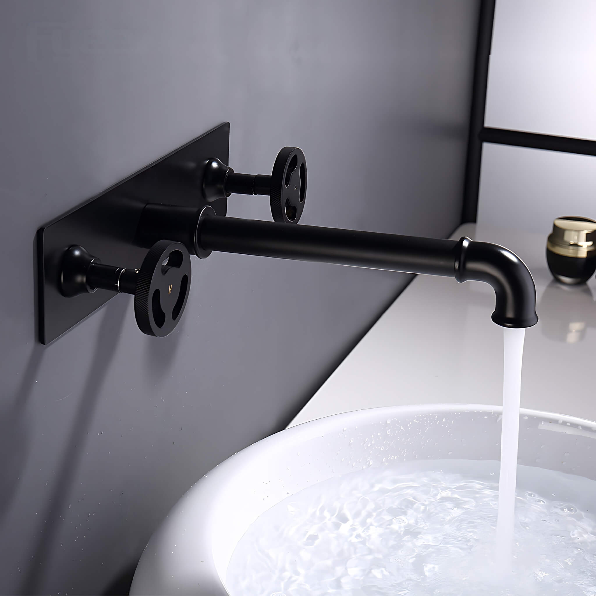Bathroom-Sink-Faucet-Imdorf-Wall-Mounted-Industrial-Style-Bathroom-Sink-Mixer-Tap-Faucet-Dual-Handles-matte-black-Signature-Faucets #color_matte black