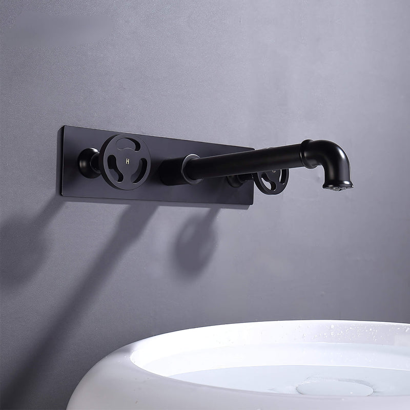 Bathroom-Sink-Faucet-Imdorf-Wall-Mounted-Industrial-Style-Bathroom-Sink-Mixer-Tap-Faucet-Dual-Handles-matte-black-Signature-Faucets #color_matte black