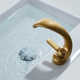 BathroomSinkFaucet-ScheftelModernWaterfallBathroomFaucetSingleHandleSingleHole-matte-brushed-gold-SignatureFaucets #color_gold