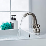 BathroomSinkFaucet-ScheftelModernWaterfallBathroomFaucetSingleHandleSingleHole-brushed-nickel-SignatureFaucets #color_brushed nickel