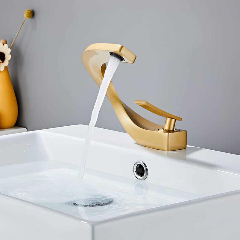 Colm-Unique-Design-Basin-Bathroom-Sink-Faucet-Single-Handle-Single-Hole-Brushed-Gold-Signature Faucets
