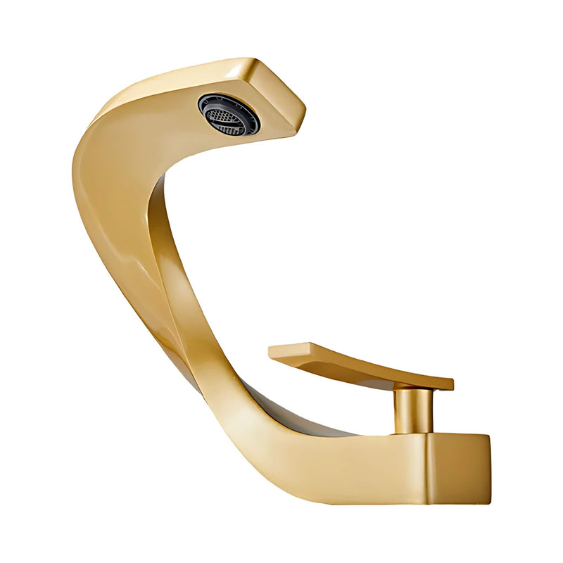 Colm-Unique-Design-Basin-Bathroom-Sink-Faucet-Single-Handle-Single-Hole-Brushed-Gold-Signature Faucets #color_brushed gold