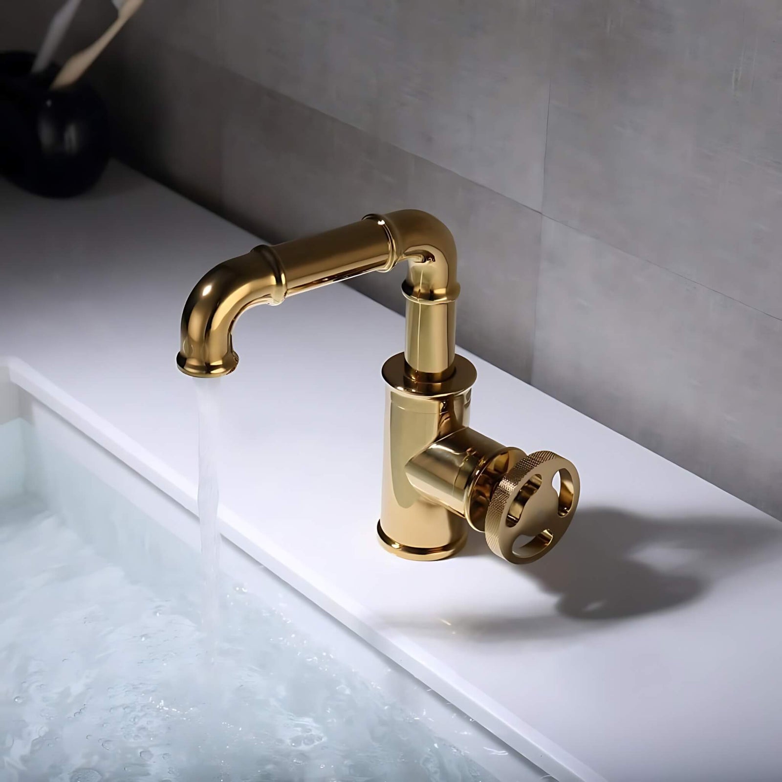 Imdorf Industrial Style Bathroom Sink Faucet Single Hole Single Handle, image size:1600x1600