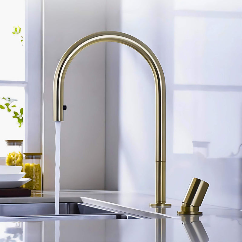 Kitchen-Faucet-Cale-2-Hole-Kitchen-Faucet-With-Pull-Out-Spout-brushed-gold-Signature-Faucets #color_brushed gold