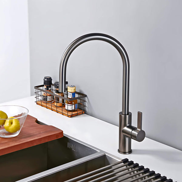 Kitchen-Faucet-Discreeto-Single-Hole-Kitchen-Faucet-With-Pull-Out-Spout-gun-metal-gray-Signature-Faucets #color_gun black