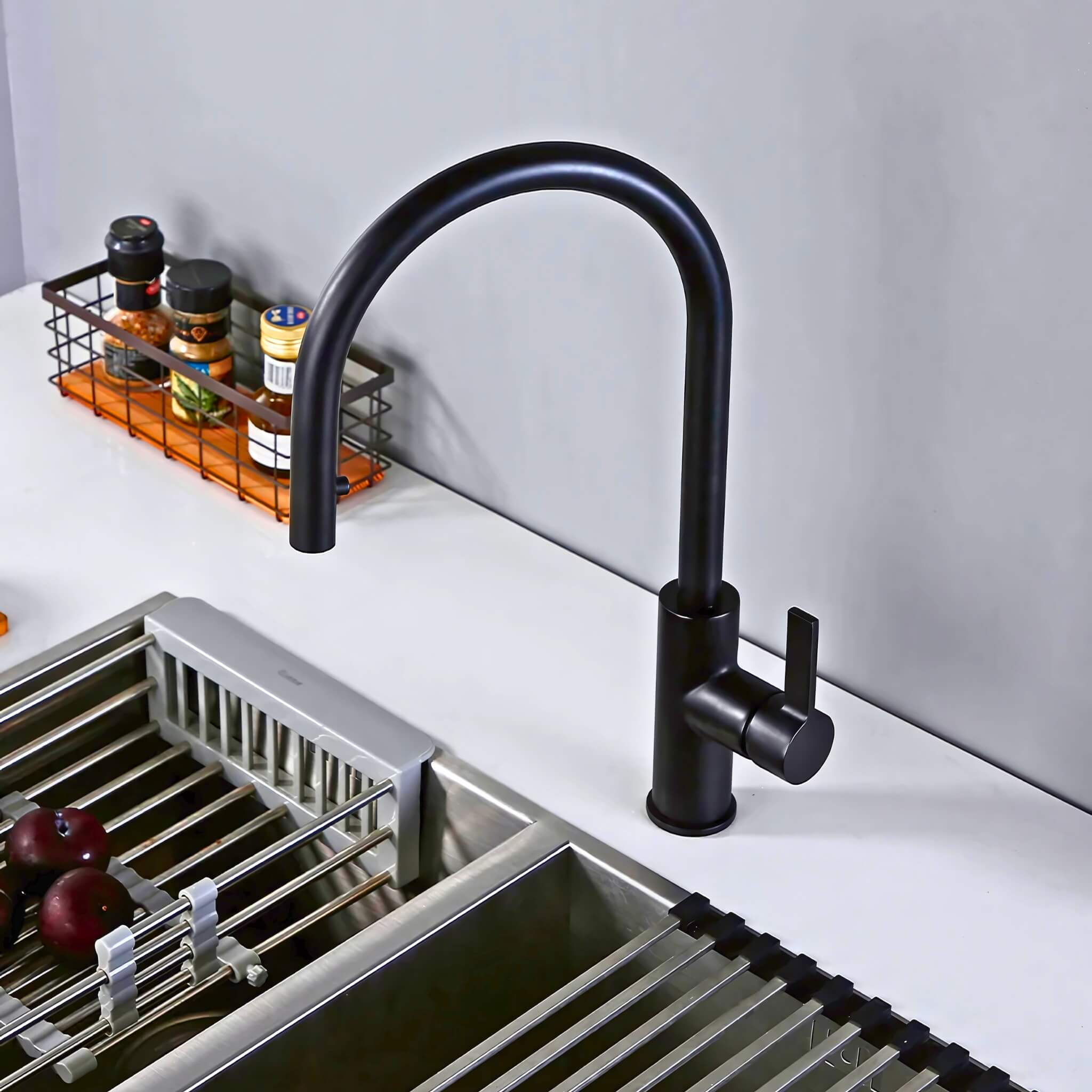 Kitchen-Faucet-Discreeto-Single-Hole-Kitchen-Faucet-With-Pull-Out-Spout-matte-black-Signature-Faucets #color_matte black
