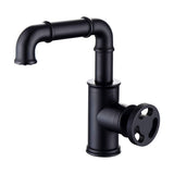 Bathroom Sink Faucet - Imdorf Industrial Style Brass Single Hole One Handle Bathroom Faucets - Matte Black - Signature Faucets