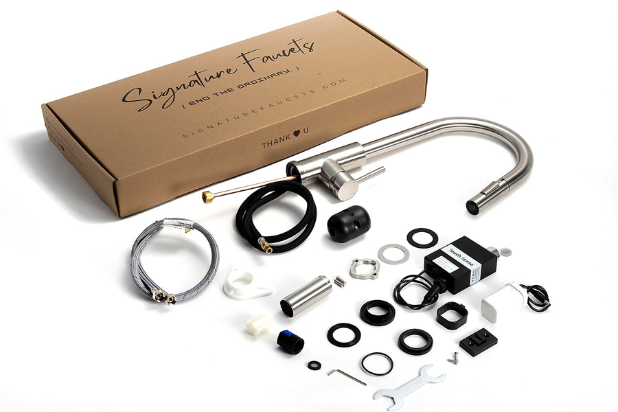 Imperium Touch Kitchen Faucet with Gooseneck Pull-Down Sprayer — what's included in the box