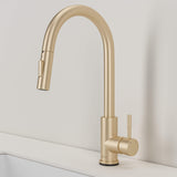 Stainless steel kitchen faucet - Imperium Touch Control Dual Function Pull Out sprayer Spout Kitchen Faucet - Brushed Gold - Signature Faucets #color_brushed gold