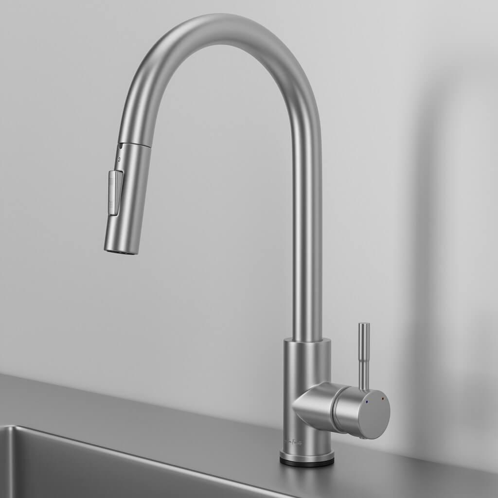 Imperium Touch Kitchen Faucet with PullOut Sprayer, Modern Single Hole