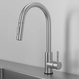 Stainless steel kitchen faucet - Imperium Touch Control Dual Function Pull Out sprayer Spout Kitchen Faucet - Signature Faucets #color_brushed nickel