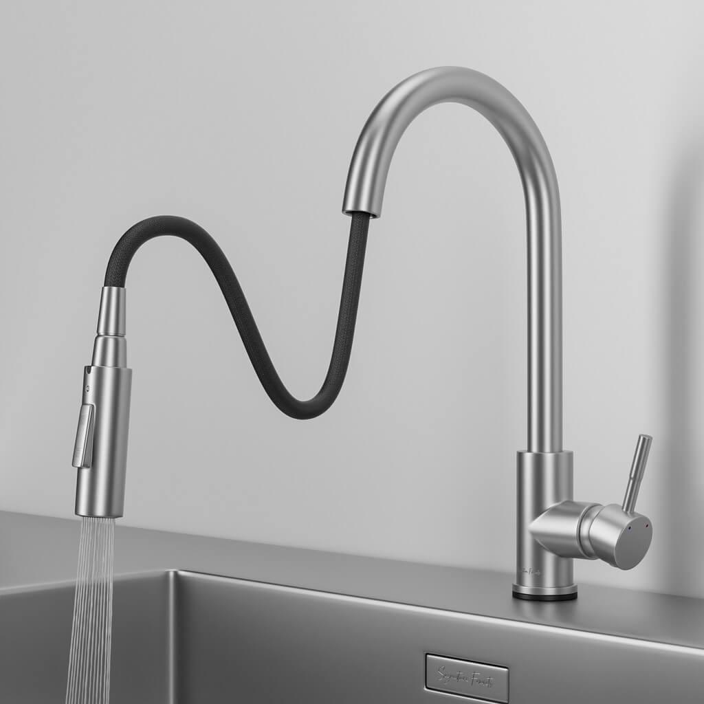 Imperium Touch Kitchen Faucet with PullOut Sprayer, Modern Single Hole