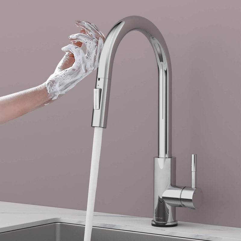Stainless steel kitchen faucet - Imperium Touch Control Dual Function Pull Out sprayer Spout Kitchen Faucet - Chrome - Signature Faucets #color_chrome
