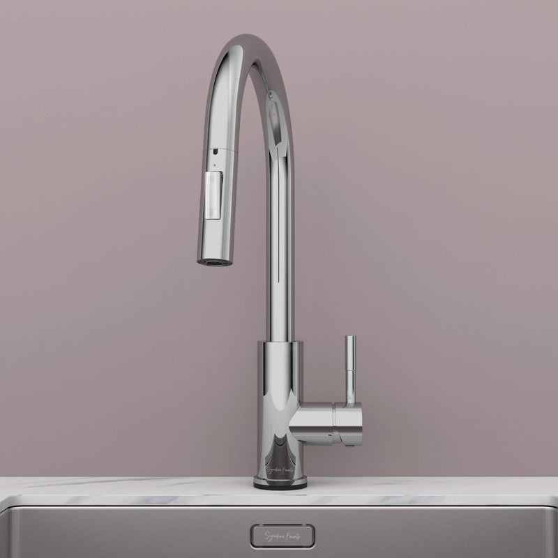 Stainless steel kitchen faucet - Imperium Touch Control Dual Function Pull Out sprayer Spout Kitchen Faucet - Chrome - Signature Faucets #color_chrome