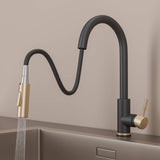 Stainless steel kitchen faucet - Imperium Touch Control Dual Function Pull Out sprayer Spout Kitchen Faucet - Brushed Gold - Signature Faucets #color_matte black and brushed gold