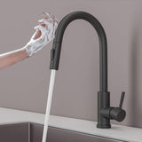 Stainless steel kitchen faucet - Imperium Touch Control Dual Function Pull Out sprayer Spout Kitchen Faucet - Brushed Nickel - Signature Faucets #color_matte black